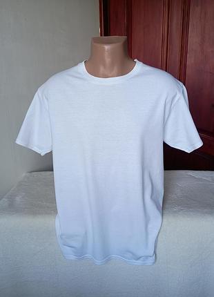 Белая коттоновая футболка gilban premium l/xl размер