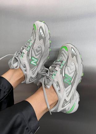 Кроссовки женские new balance 725 "grey/ green” premium