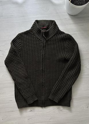 Вінтажна кофта 2000s prada wool & kashmere  knit zip-up sweater