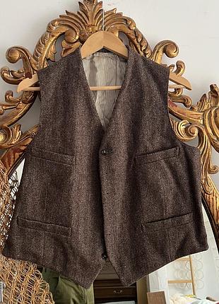 Вінтажна жилетка в стилі harris  tweed 80s