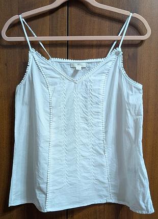 Летний белый топ 100% хлопок h&amp;m