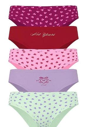 Pink трусики 
5-pack cotton cheeky panties