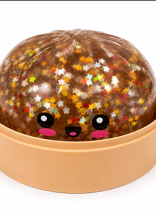 Сквиш squishy dumpling пельмень 8,5 см антистресс с блестками и звездочками