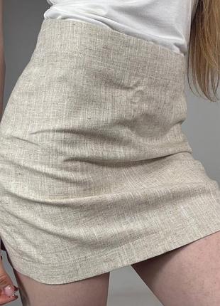 Базова жіноча лляна спідниця міні