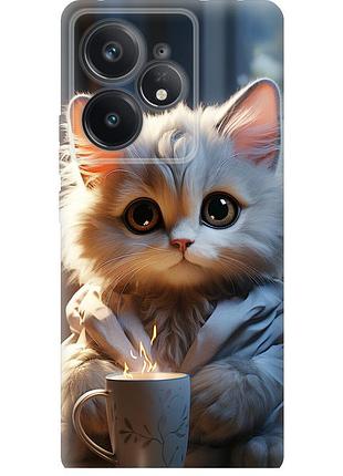 Чохол силіконовий на телефон realme neo7 білий кіт "5646u-3946-58250"