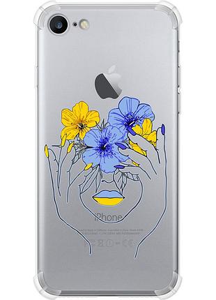 Чехол силикон с усиленными углами патриотический на телефон iphone 7 девушка v4 "5276sp-336-58250"
