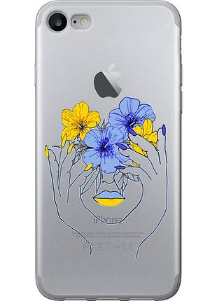 Чехол 2d пластиковый патриотический на телефон iphone 7 девушка v4 "5276t-336-58250"