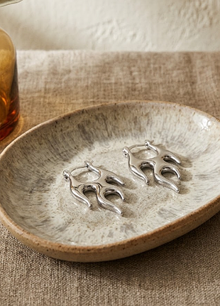 Серьги серебристые "вогники"