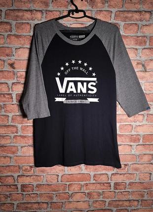 Футболка реглан з подовженим рукавом 3/4 vans off the wall classic