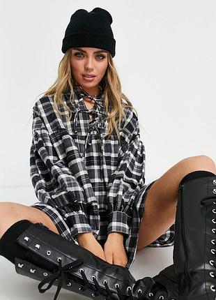 Сукня -трапеція в клітинку від topshop котон