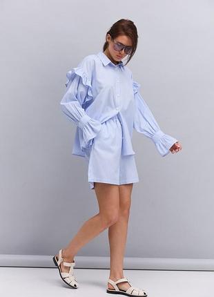 Жіночий  літній костюм l-xl котон блакитний