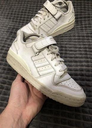 Adidas forum low (38.5) 24-24.5см женские кроссовки кеды белые кожаные