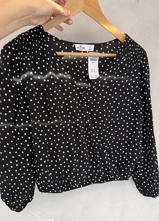 Нова актуальна блуза топ в горох hollister, s