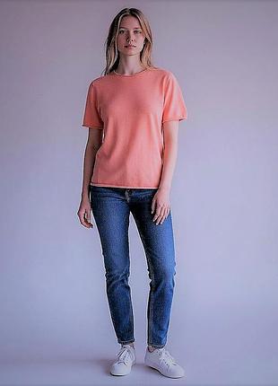 Футболка zara knit рожева з модалом і вовною, s