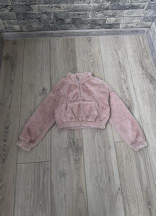 Кофта тедді укорочена new look 134 штучне хутро тепла