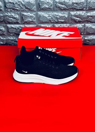 Чоловічі кросівки nike air чорні легкі літні сітка повсякденні 40-46