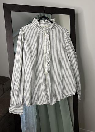 Бавовняна блуза-сорочка від h&m в розмірі хл