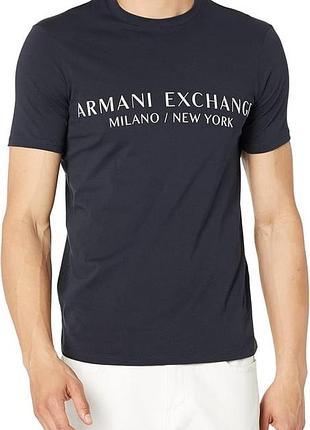 Мужская футболка armani exchage темно-синяя