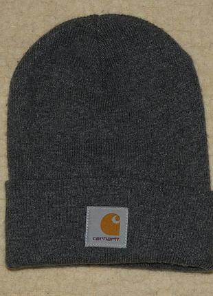 Оригінальна шапка-біні carhartt wip acrylic watch hat темно-сіра
