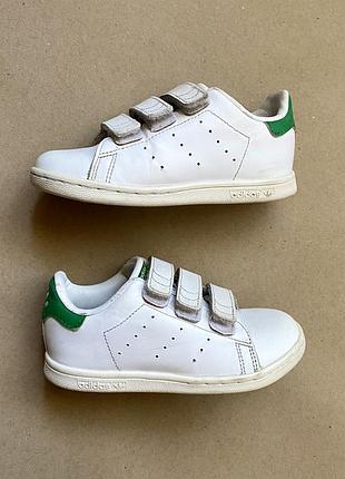 Кросівки дитячі adidas stan smith 27 розмір устілка 16,5 см білі шкіряні унісекс на липучках оригінал