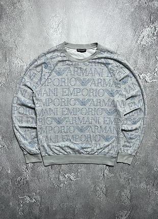 Vintage винтажный свитшот emporio armani эмпорио армани big logo monogram old money олд мани size m размер м