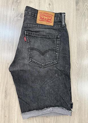 Чоловічі джинсові шорти levi's 511 slim cut-off shorts (оригінал, w31) / сіро-чорні шорти