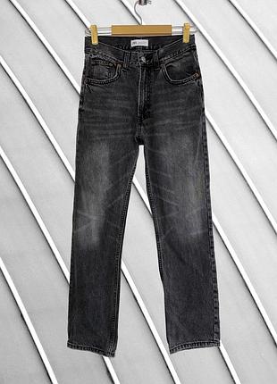 Жіночі сірі джинси zara xs s 36 оригінал зара прямі з високою посадкою сірі штани джинси прямого крою стан ідеал 42 44