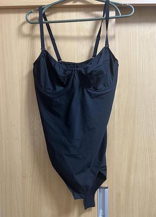 Жіноче чорне боді бавовна+поліамід+еластан на бретелях marks&spencer