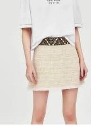 Твідова мініспідниця від відомого бренду zara з молодіжної лінійки trf collection