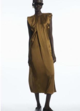 Сукня cos draped cap sleeve midi dress