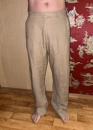 Мужские льняные брюки next loose fit w34