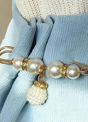 Элегантная брошка, brooch rhinestones faux pearl drop