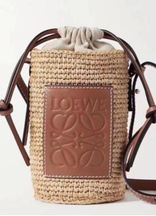 Loewe сумка соломʼяна бочка