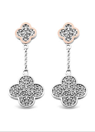 Серебряные пусеты van cleef