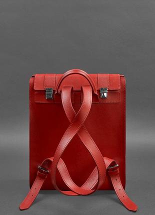 Женский кожаный красный рюкзак3 фото