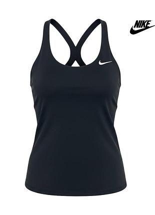 Оригинальная женская спортивная майка nike размер s черная с бра найк для зала бега фитнеса тренировочная pro про футболка running miler беговая с а1