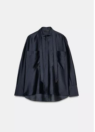 Сорочка zara zw collection 3 кишенями та зав'язками
