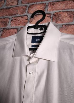 Белая классическая рубашка на запонке moss slim fit