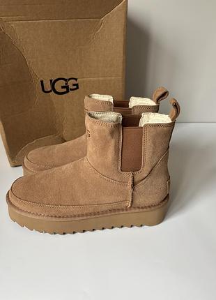 Зимове взуття жіноче ugg уггі бежевий 38 39 теплі утеплені замша акція розпродаж знижка