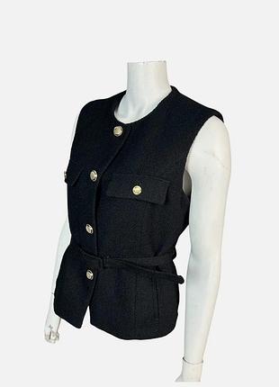 Твидовый черный жилет zara