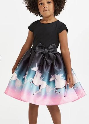 Чарівна вечірня сукня 👗 з единорогом 🦄 пишна з підкладкою бантом на блискавці н&м (швеція)