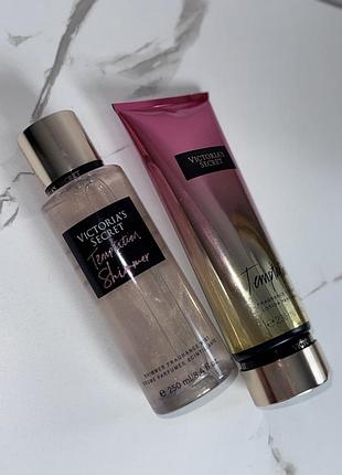 Victoria’s secret набір temptation спрей з шимером і лосьон для тіла
