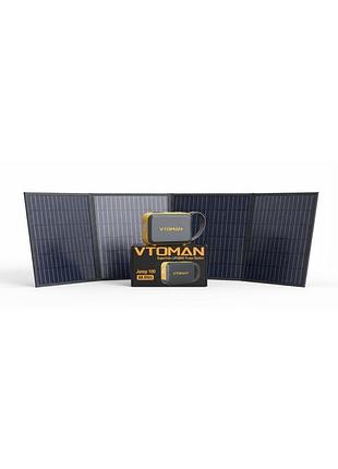 Комплект зарядна станція vtoman jump 100 88.8 вт·год lifepo4 + сонячна панель powerwin pws110 110 вт складана