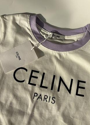 Футболка жіноча celine біла з принтом акція розпродаж знижка м m розмір бавовна
