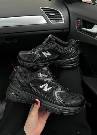 Чоловічі кросівки new balance 530 triple black / чорні нью беланс 530 преміум