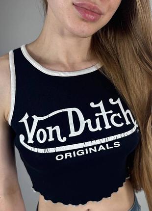 Оригінальний кроп-топ von dutch у стилі y2k