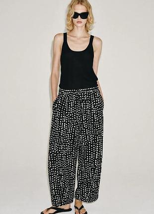 Брюки zw collection в горошек в пижамном стиле