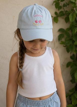 🧢 дитяча кепка so cute із вишивкою «summer fruity vibe» 🍒  легка та стильна кепка для малюків, яка чудово доповнить літній образ.