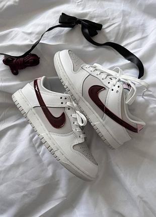 Женские кроссовки найк данк оригинал nike dunk low sail burgundy crush 37
