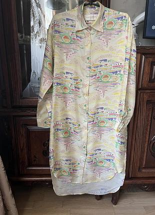 Ексклюзивна шовкова сукня-сорочка la prestic ouiston paris (100% silk)
